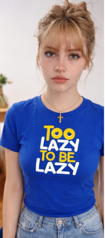 Oversized Drop-Shoulder Graphic T-Shirt (Too Lazy To Be Lazy