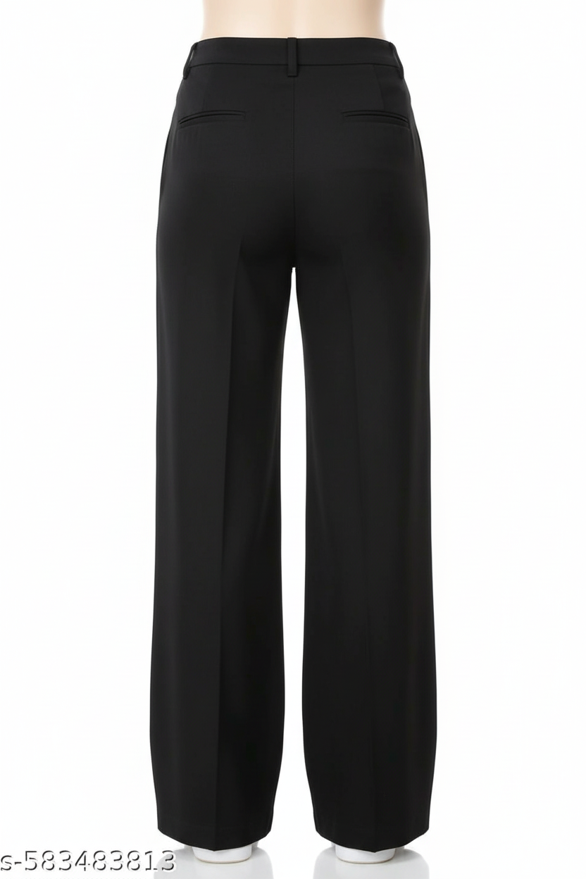 Black Wide-Leg Trousers Back