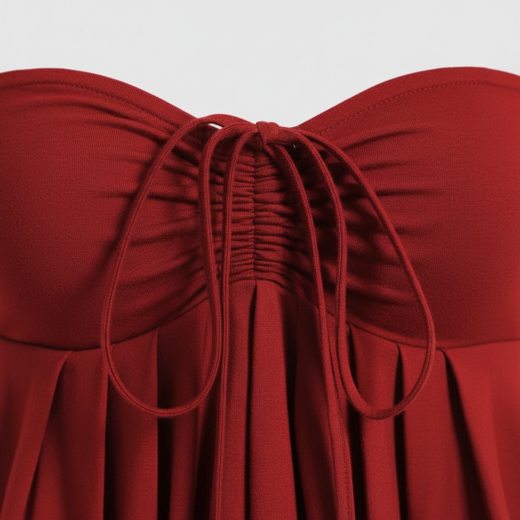 Detail Shot - Red Corset Top