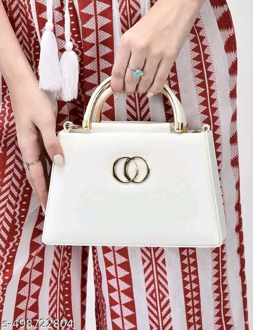 Double Ring Gold Handle Structured Mini Tote Bag