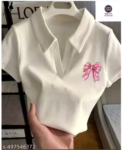 Collar polo top (White)