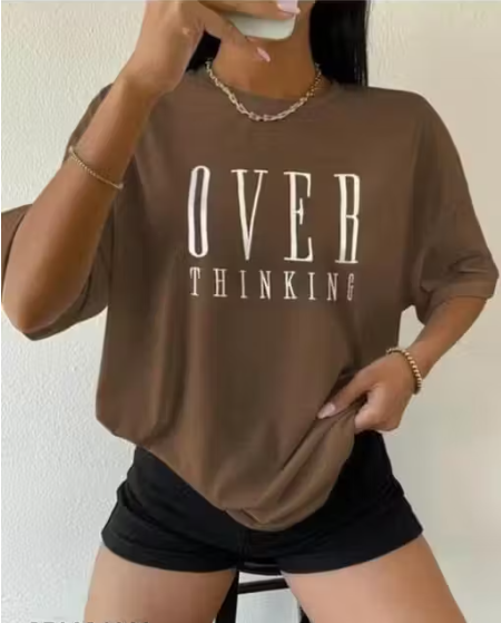 Oversized Drop-Shoulder T-Shirt (Overthinking)