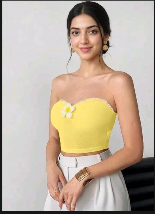 Daisy Charm Crop Top (Yellow)