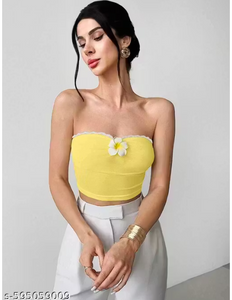 Daisy Charm Crop Top (Yellow)