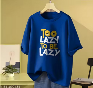 Oversized Drop-Shoulder Graphic T-Shirt (Too Lazy To Be Lazy