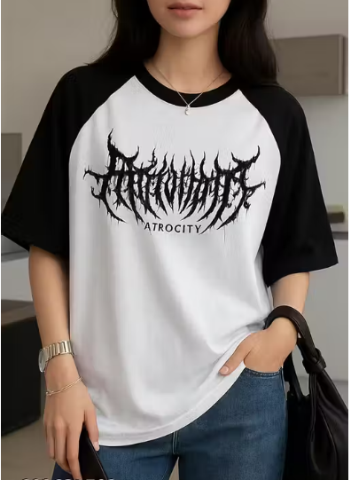 Death Metal Contrast Sleeve T-Shirt (Atrocity)