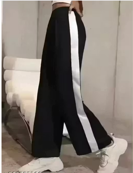 Side Stripe Wide-Leg Joggers