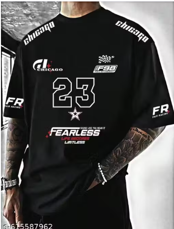 Fearless 23 Racing Oversized T-Shirt – Black