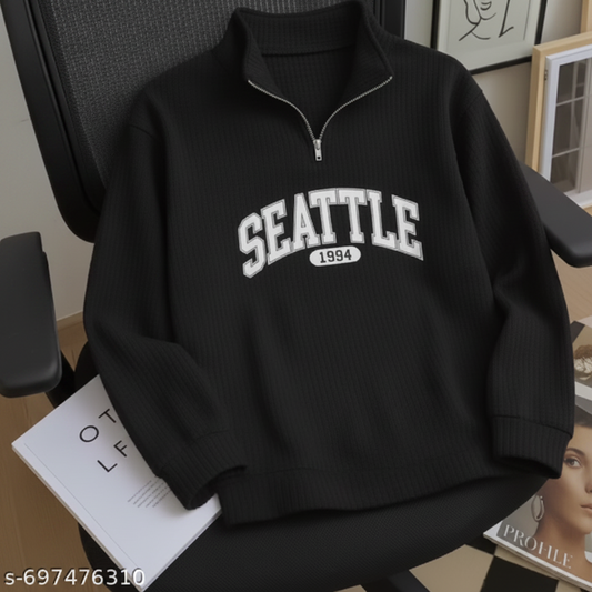 Seattle 1994 Quarter-Zip Sweatshirt – Black
