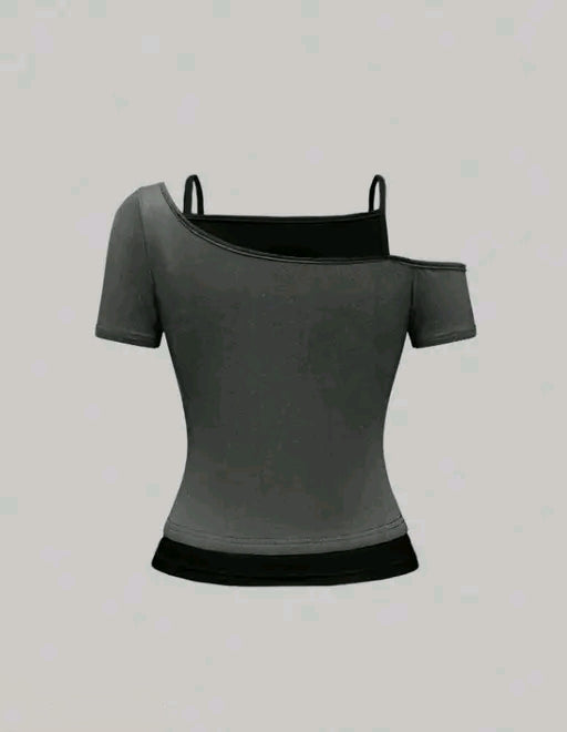 Gothic Layered Crop Top (Black)