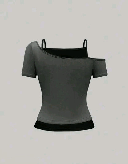 Gothic Layered Crop Top (Black)