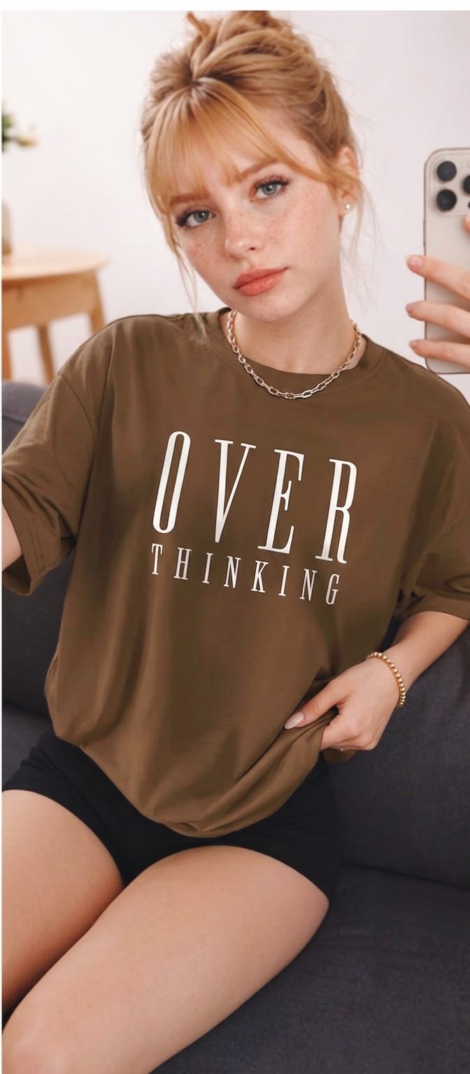Oversized Drop-Shoulder T-Shirt (Overthinking)