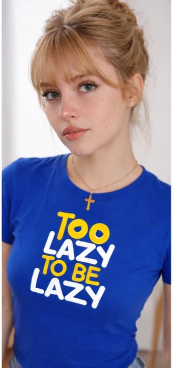 Oversized Drop-Shoulder Graphic T-Shirt (Too Lazy To Be Lazy