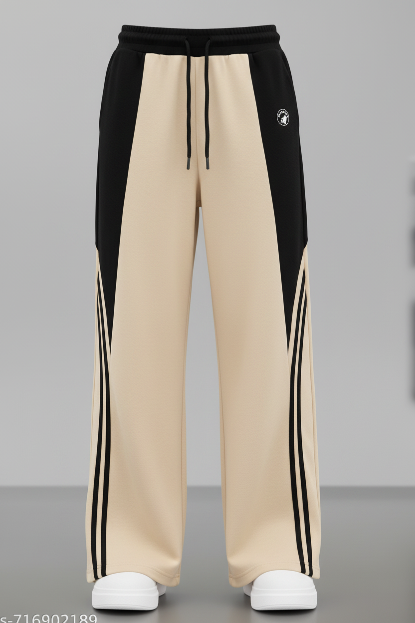 Beige Black Track Pants Front Redone