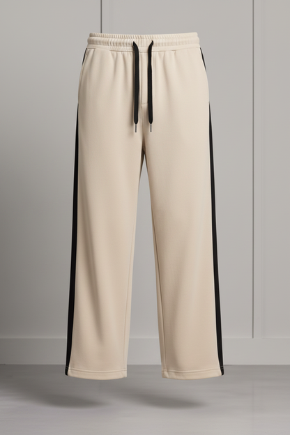 Beige Stripe Jogger Front