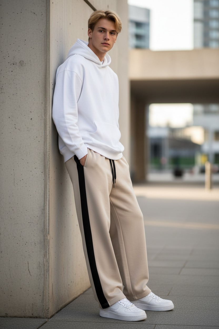 Beige Stripe Jogger Lifestyle