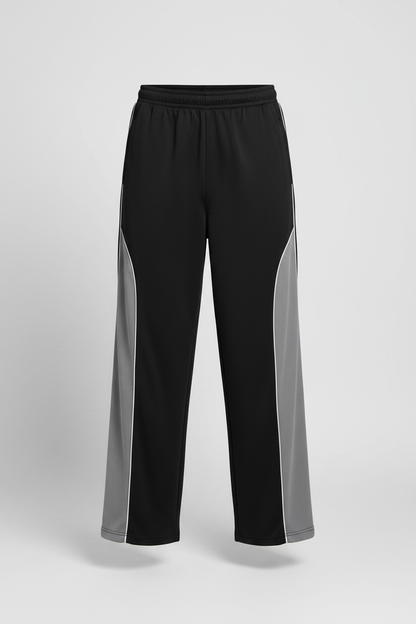 Black Grey Track Pants Front