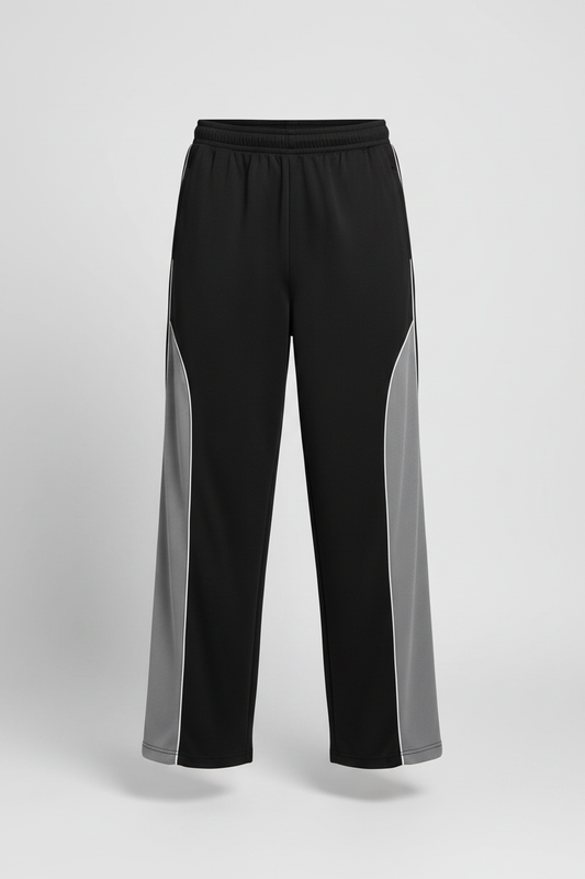 Black Grey Track Pants Front