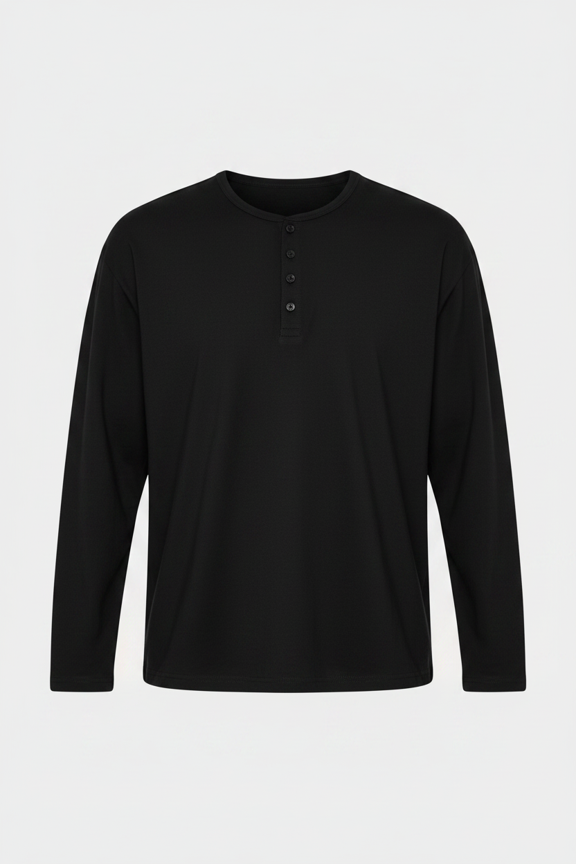 Black Henley Front