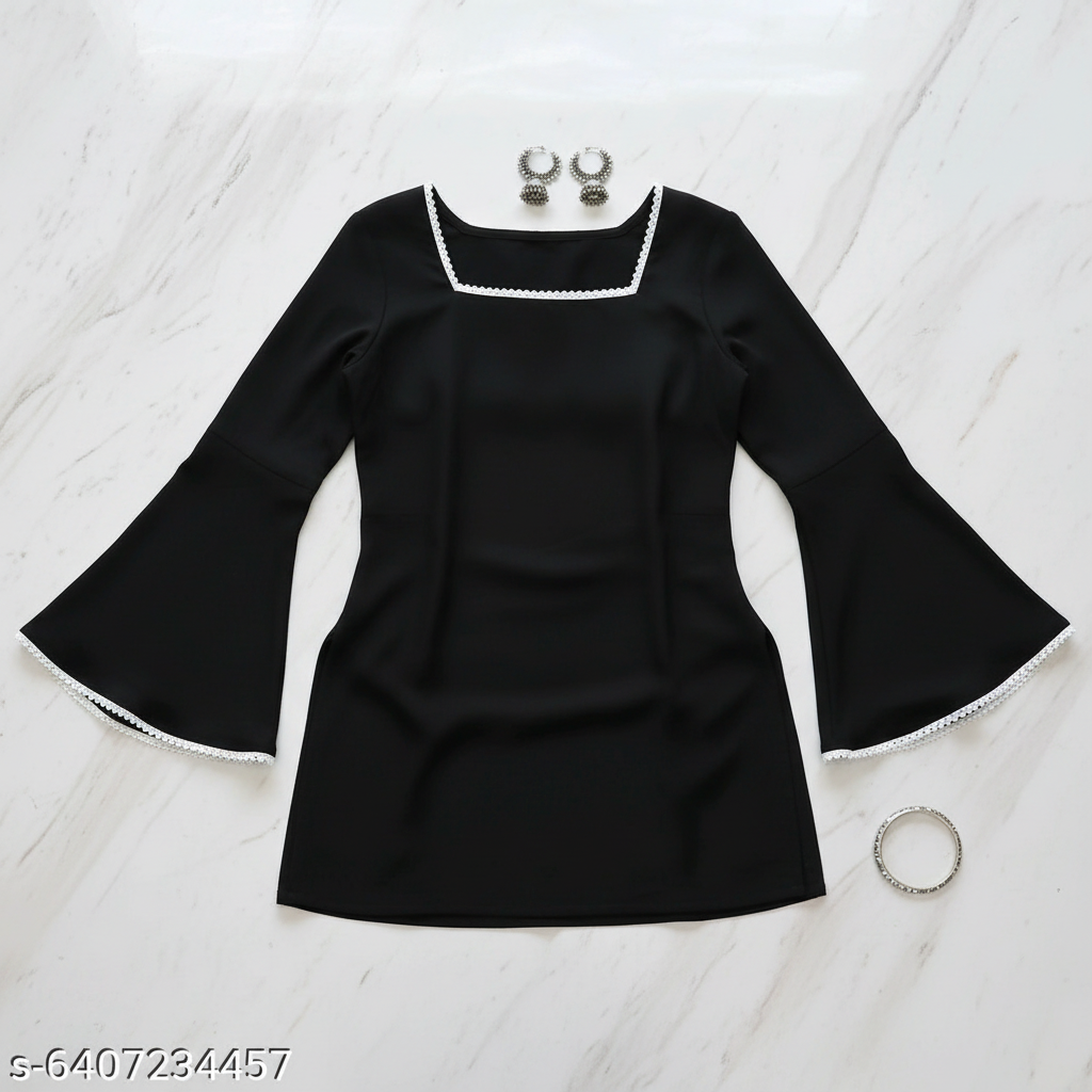 Black Kurti Flat Lay