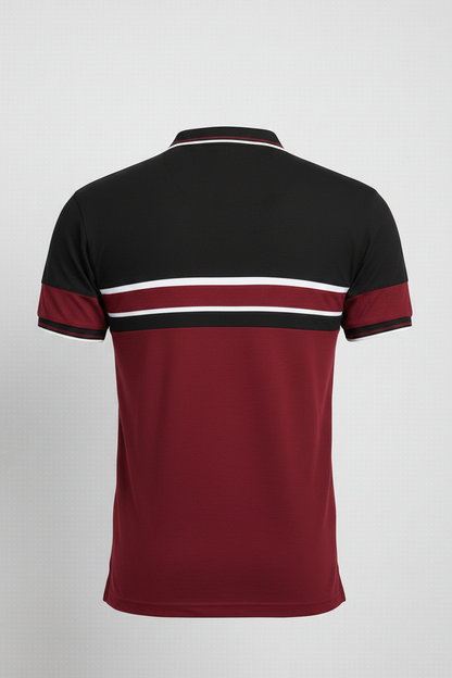 Black Maroon Polo Back