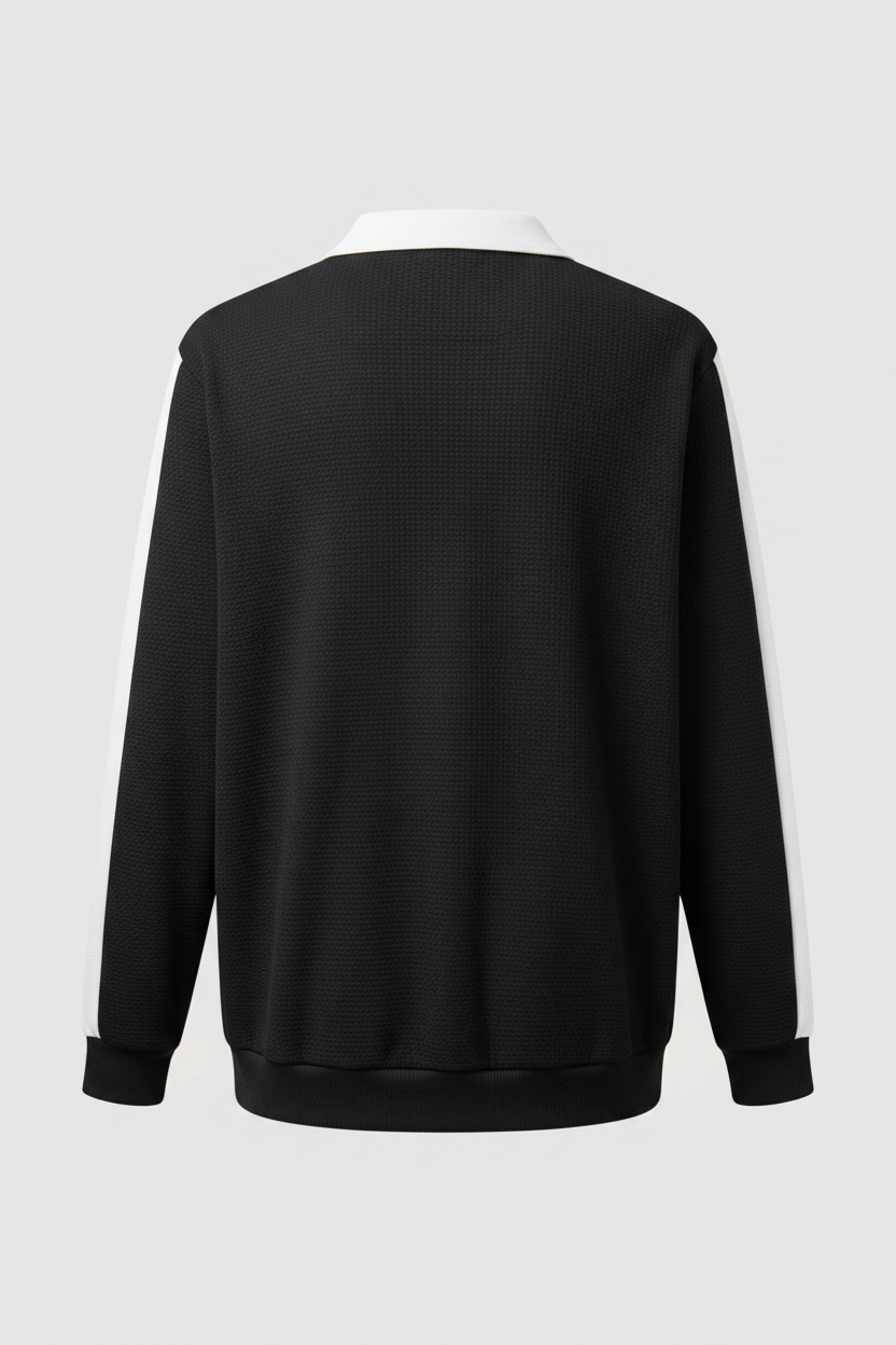 Black Waffle Polo Back