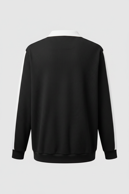 Black Waffle Polo Back