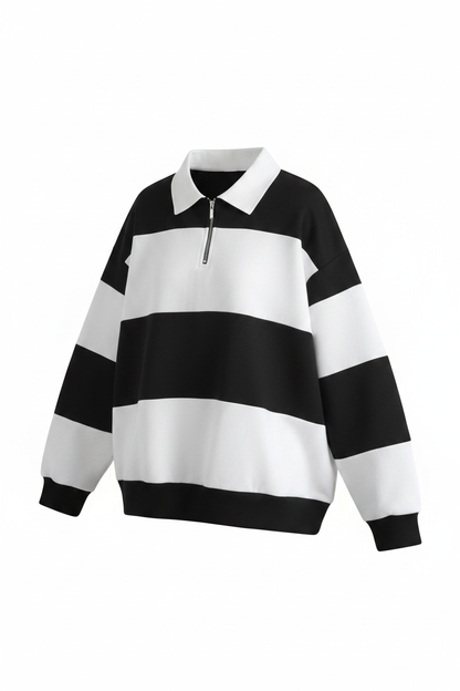 BW Stripe Polo Front