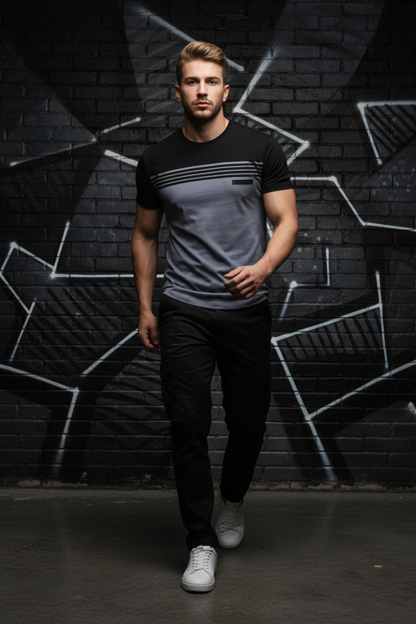 Color Block Tee Graffiti