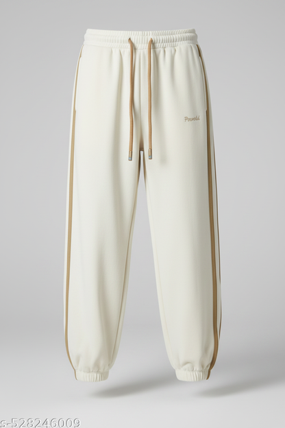 Cream Gold Stripe Jogger Front Clean