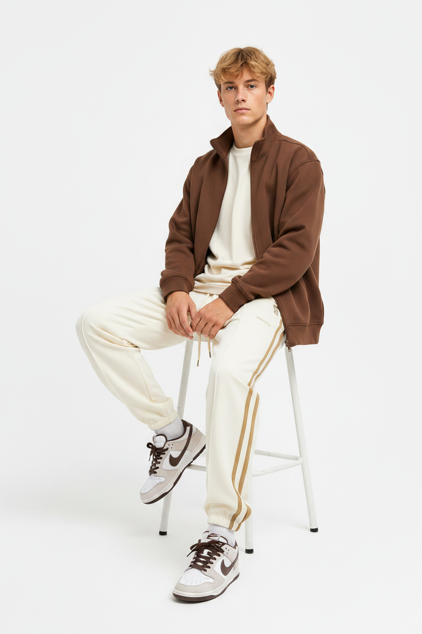 Cream Gold Stripe Jogger Stool