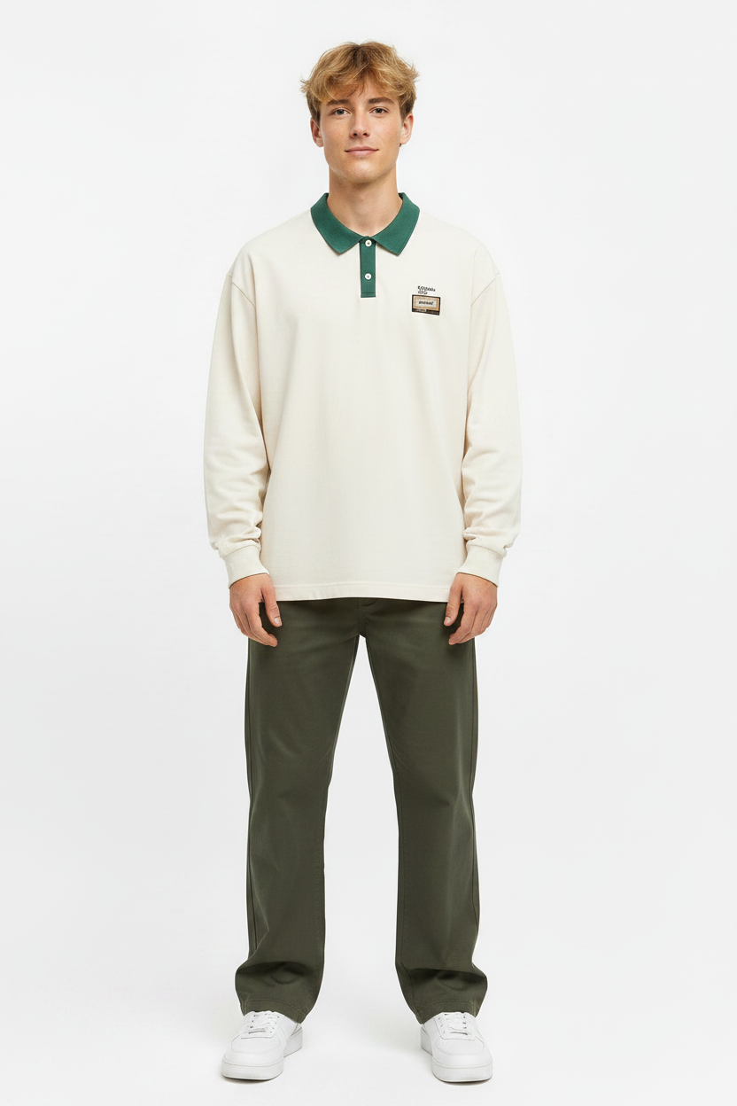 Cream Green Polo Model Fixed