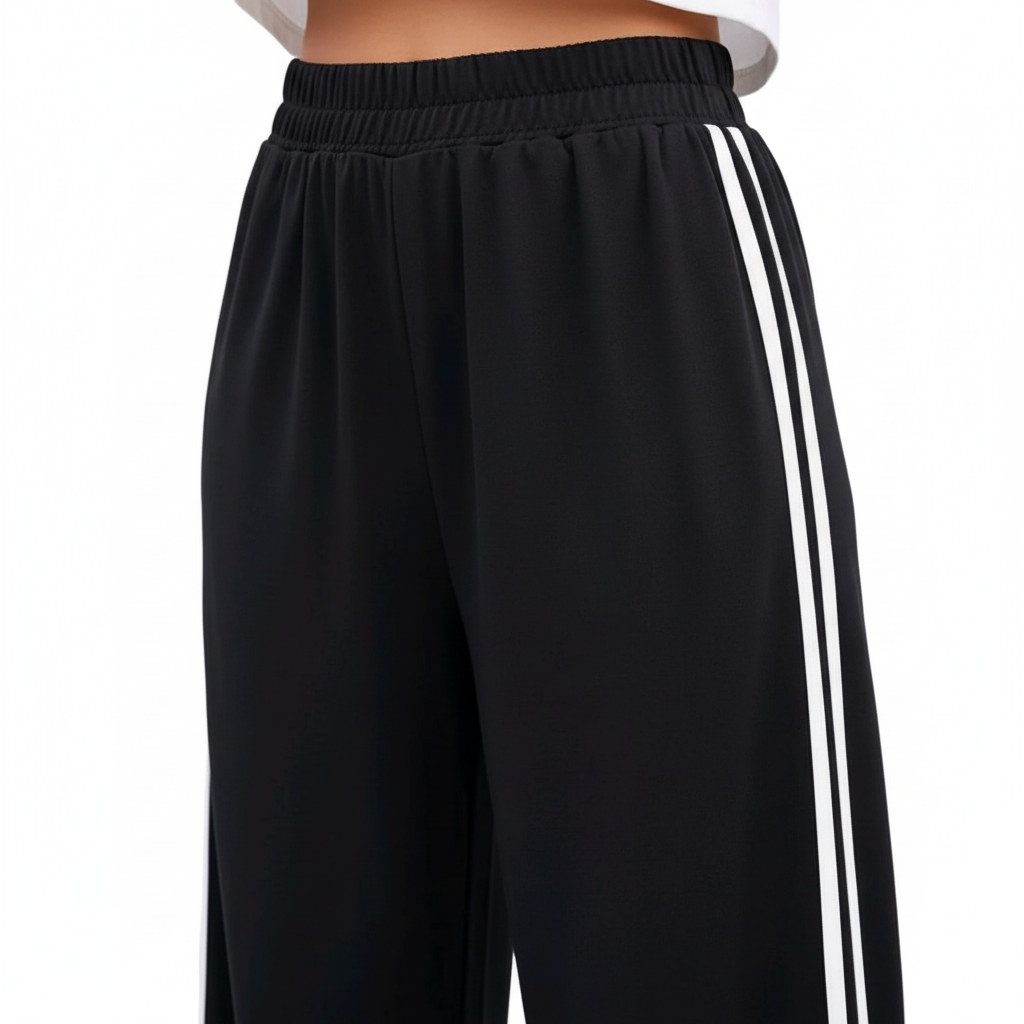 Detail Shot - Black Track Pants