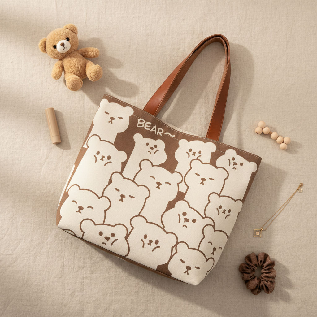 Flat Lay Bear Tote