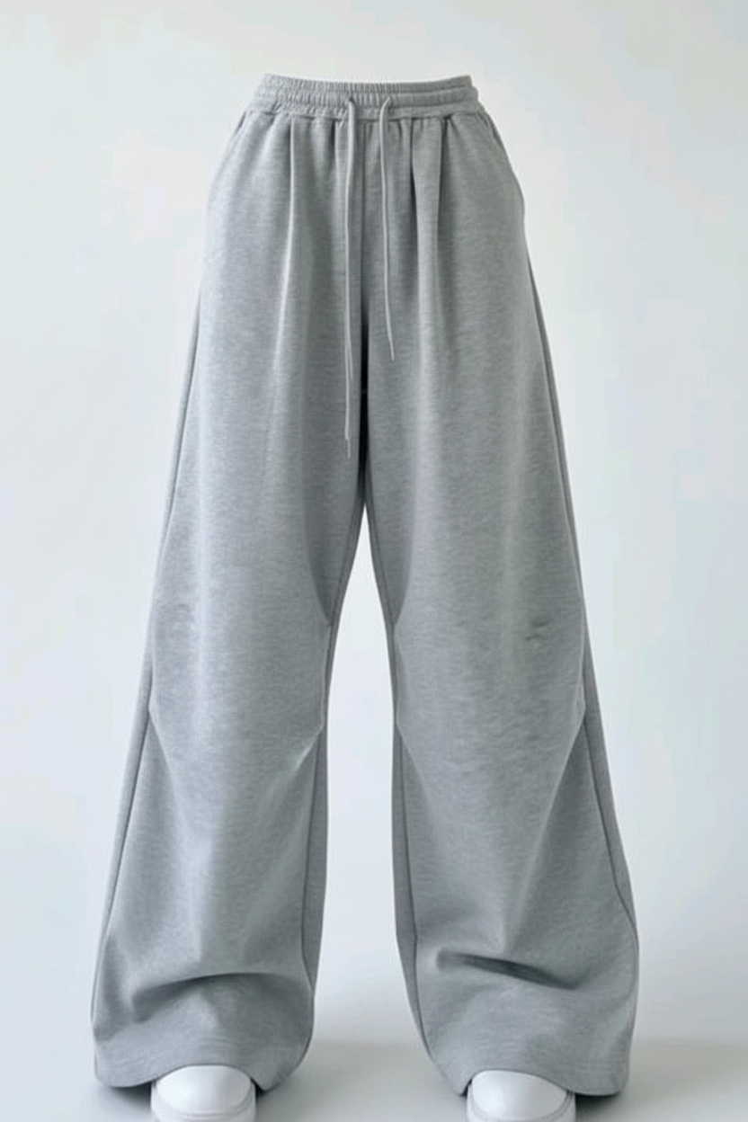 Ultra-Baggy Wide-Leg Heather Grey Jogger
