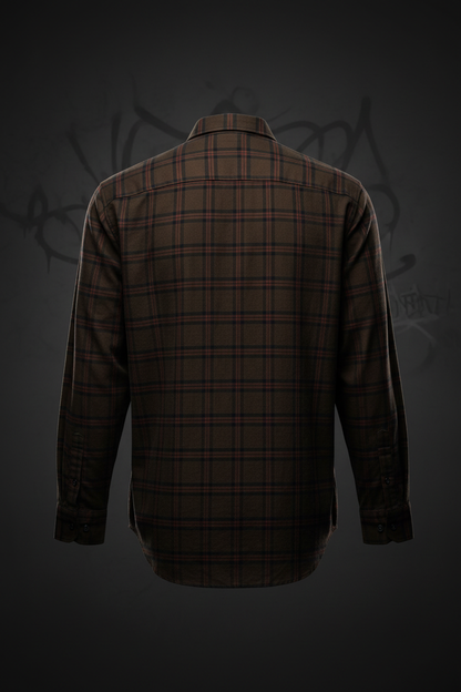 Dark Plaid Check Full Sleeve Shirt – Brown/Black