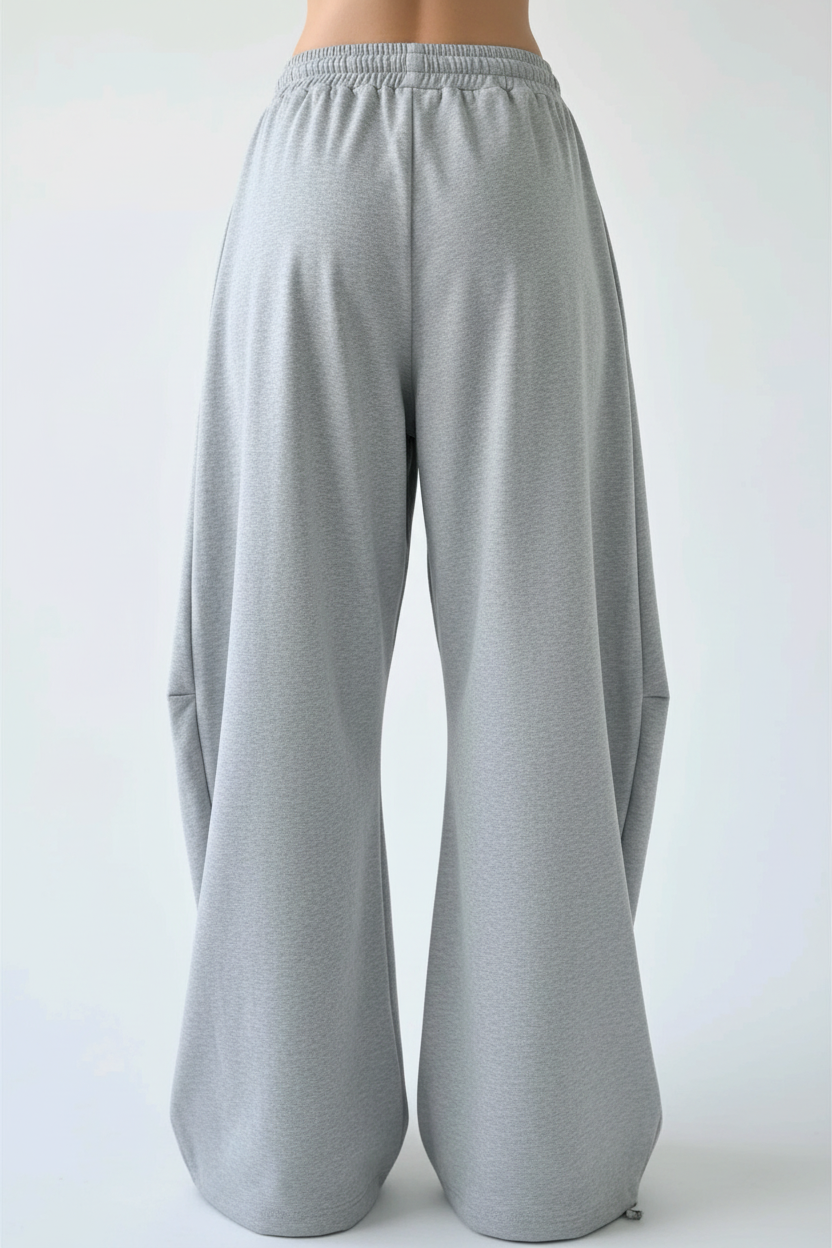 Ultra-Baggy Wide-Leg Heather Grey Jogger
