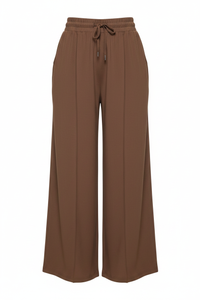 High-Waist Wide-Leg Textured Joggers