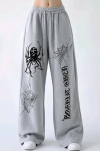 "Moonlit Order" Spider Web Gothic Oversized Baggy Jogger