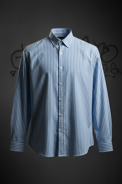 Blue Pinstripe Full Sleeve Shirt – Sky Blue/White