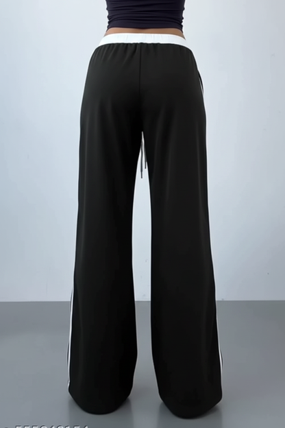 "89" Triple Stripe Contrast Waistband Wide-Leg Jogger