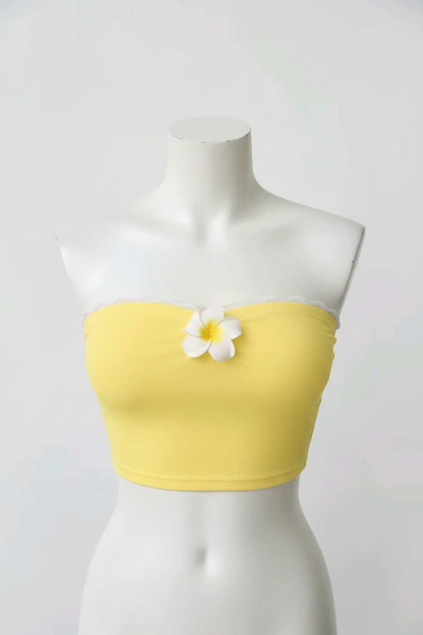 Ghost Mannequin – Yellow Tube Crop Top