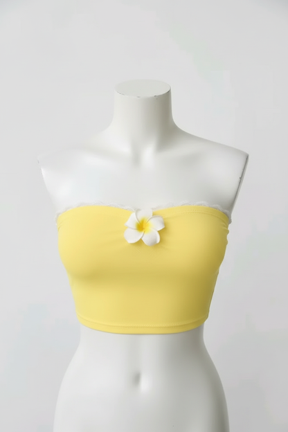 Ghost Mannequin – Yellow Tube Crop Top