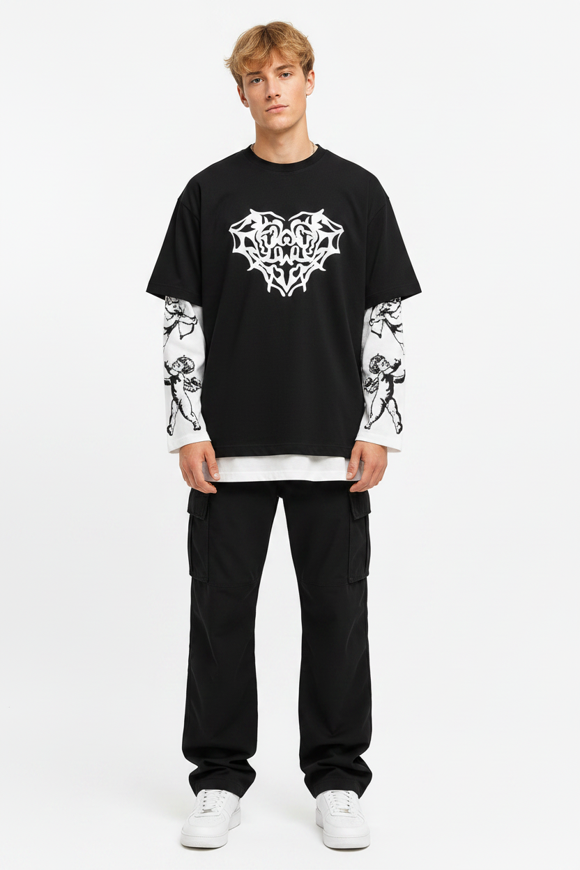 Gothic Heart Tee Model