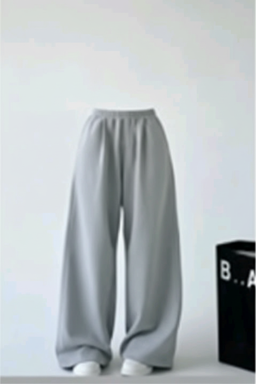Grey Wide-Leg Trousers Ghost Mannequin