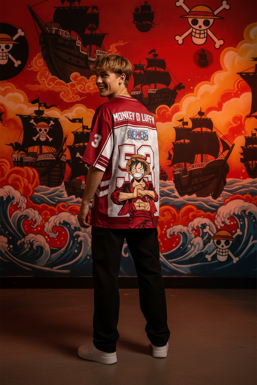 Luffy Red Jersey Graffiti