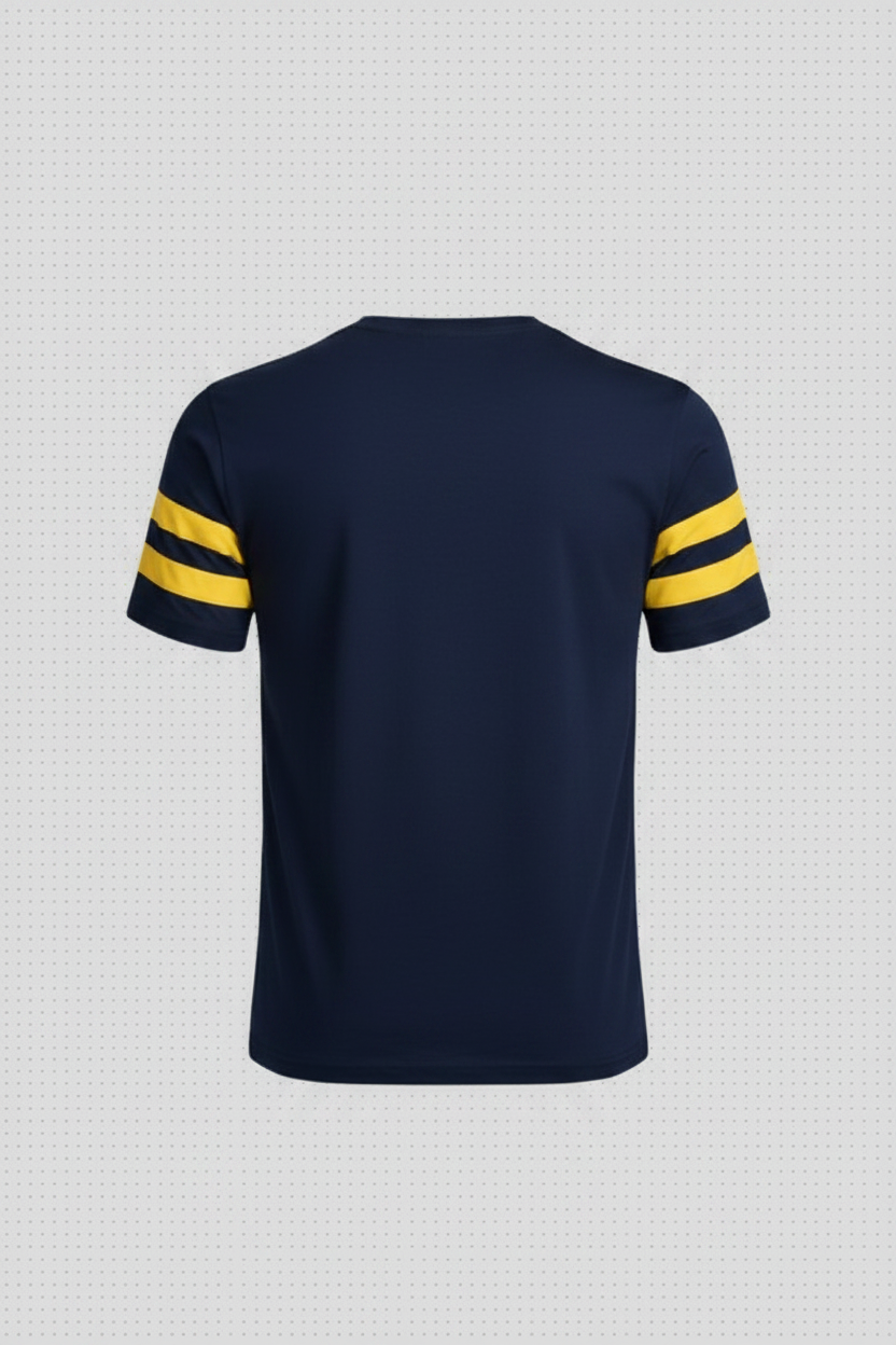 Navy Yellow Stripe Back