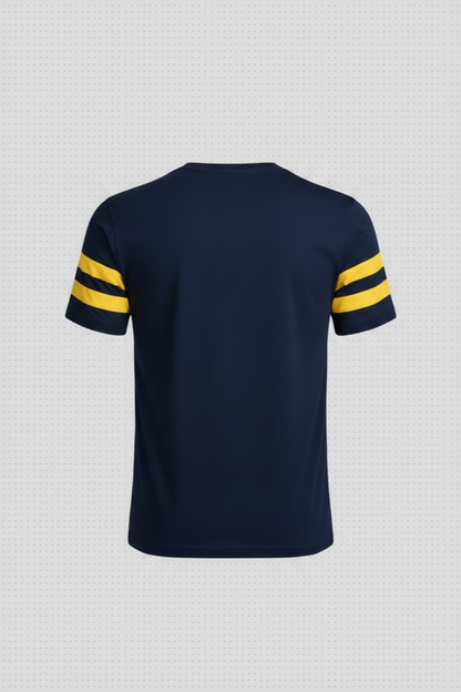 Navy Yellow Stripe Back