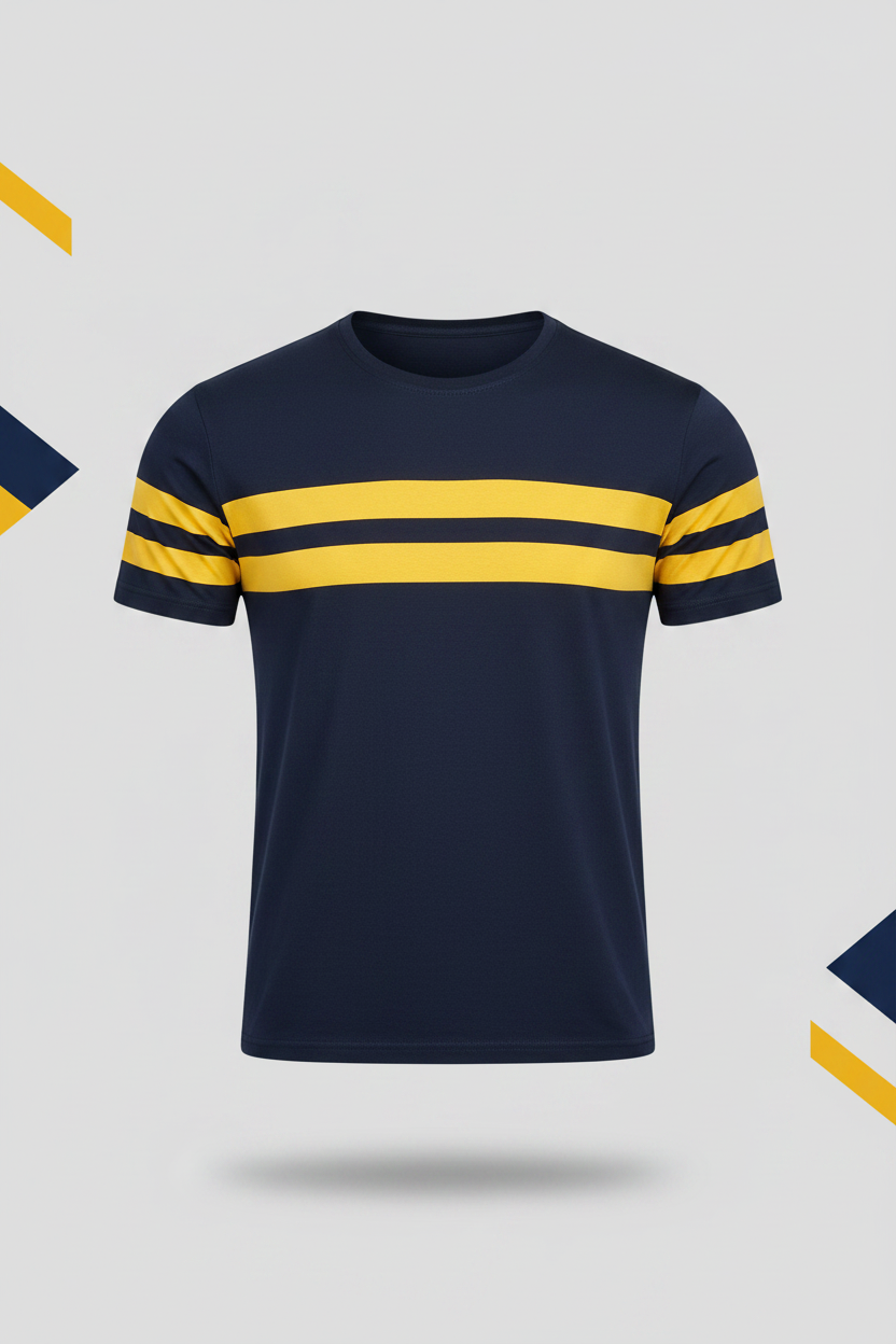 Navy Yellow Stripe Front
