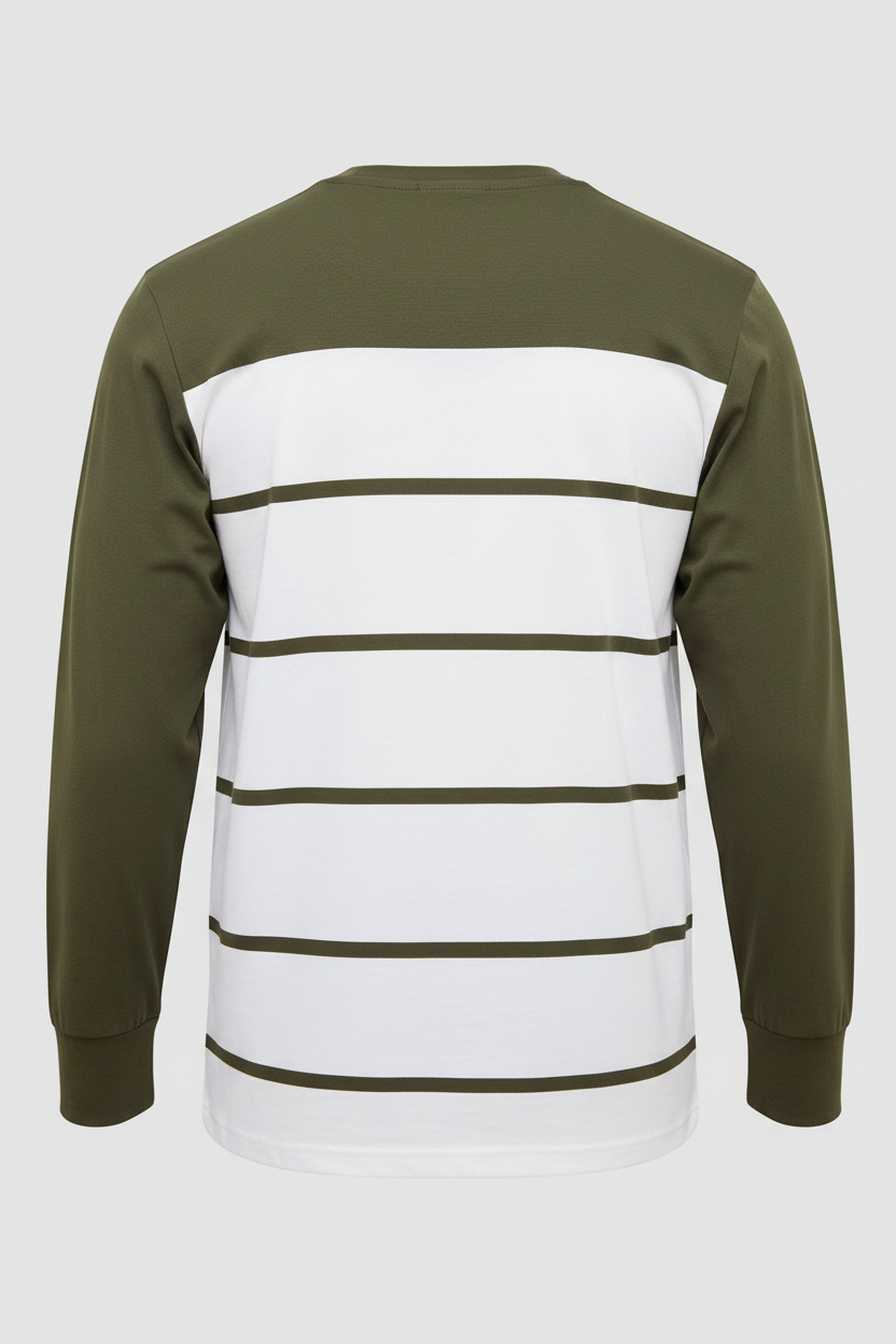 Olive Stripe Tee Back